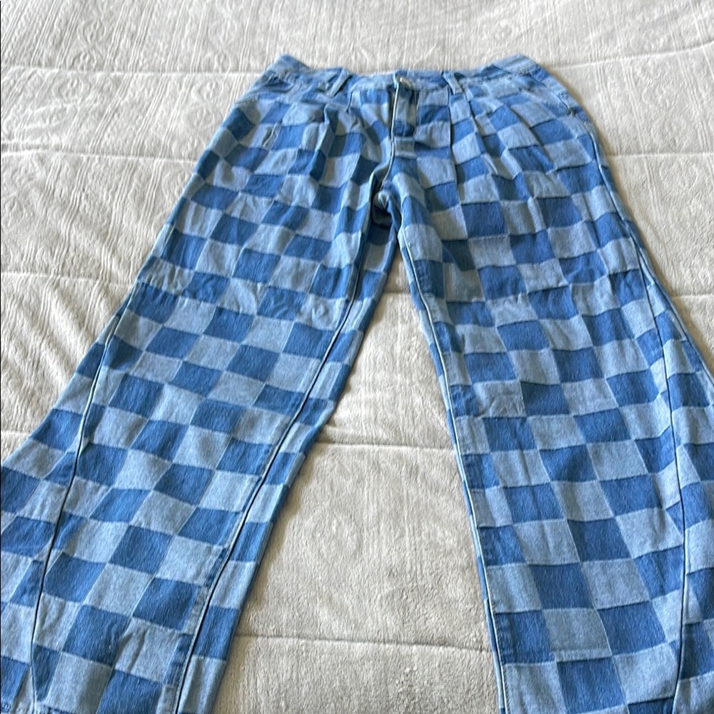 Blue Checkered Pants
